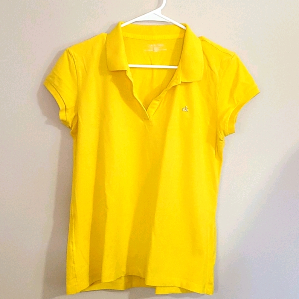 EUC Calvin Klein Yellow Shirt Sz M - Picture 1 of 4